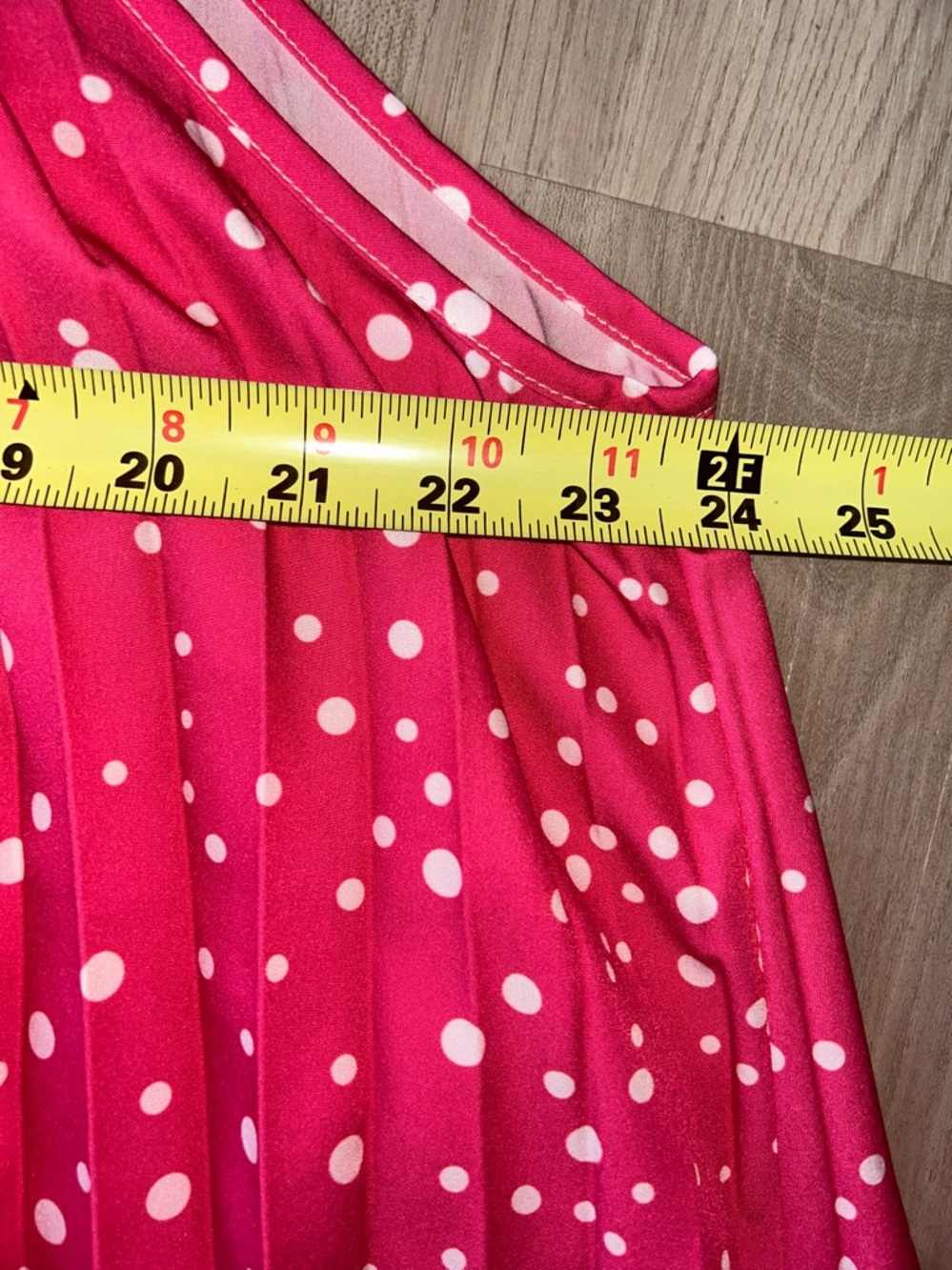 Polka Dot Halter A-Line Dress L Bubble Gum Pink NWOT Barbie Pleated Loose Flirty - Picture 6 of 8